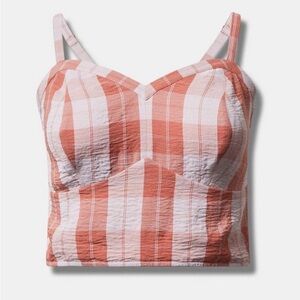TORRID Seersucker sleeveless Bralette gingham print NWT